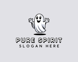 Smiling Scary Ghost logo design