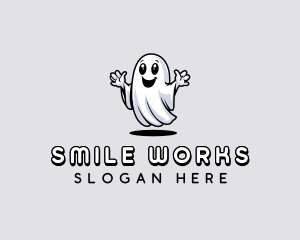 Smiling Scary Ghost logo design