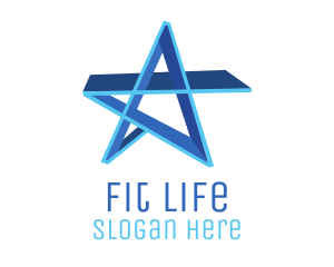 3D Blue Star Logo