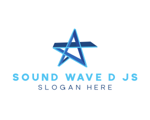 3D Blue Star logo design