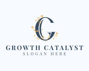 Flower Vine Letter G logo design