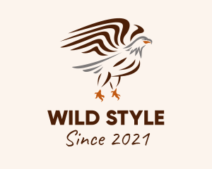 Minimalist Wild Eagle logo design