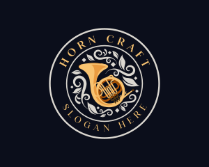 Musical French Horn logo design