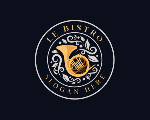 Musical French Horn logo design