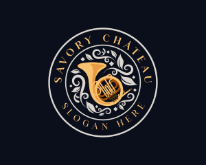 Musical French Horn logo design