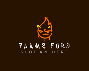 Flame Horn Graffiti logo design