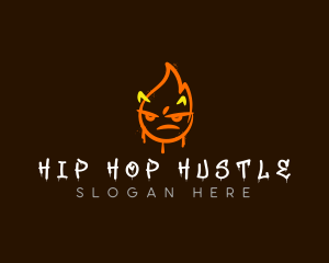 Flame Horn Graffiti logo design