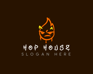 Flame Horn Graffiti logo design