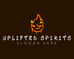 Flame Horn Graffiti logo design