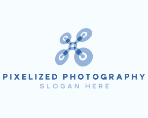 Aerial Drone Quadcopter logo design