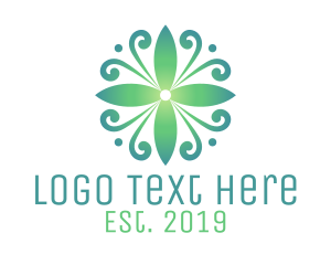 Stylish Green Flower logo