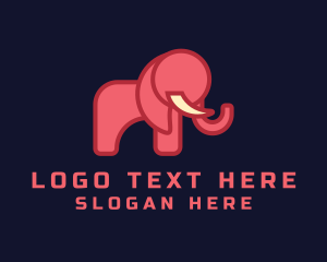 Geometric Pink Elephant logo