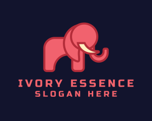 Geometric Pink Elephant logo