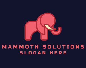 Geometric Pink Elephant logo