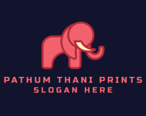 Geometric Pink Elephant logo