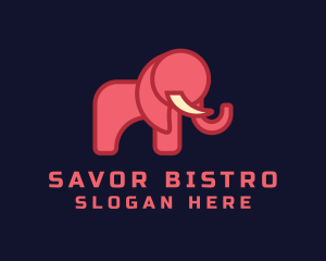 Geometric Pink Elephant logo