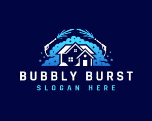 Clean Power Wash Bubble logo design