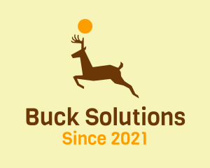 Brown Running Deer logo design