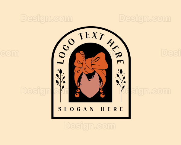 Beauty Ribbon Woman Logo