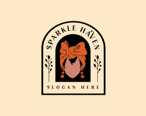 Beauty Ribbon Woman logo design