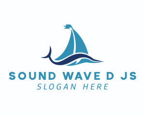 Sailboat Fish Wave logo design