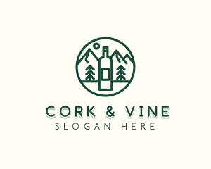 Outdoor Camping Wine logo design