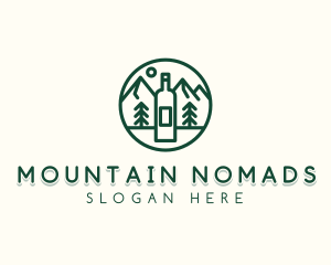 Outdoor Camping Wine logo design