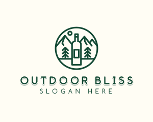 Outdoor Camping Wine logo design