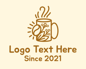 Organic Leaf Coffee Cup logo