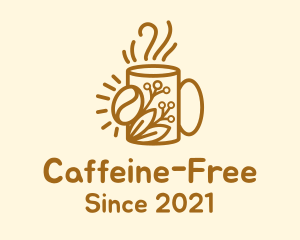 Organic Leaf Coffee Cup logo design