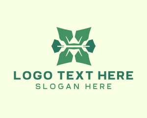 Organic Green Letter X logo