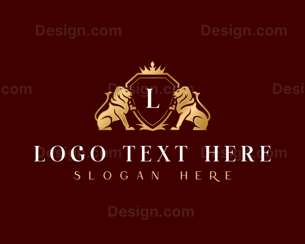 Luxury Lion Crown Ornament Logo