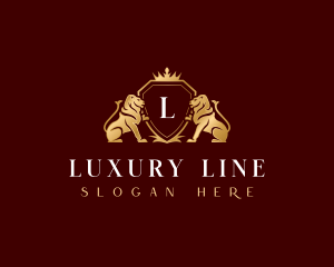 Luxury Lion Crown Ornament logo design