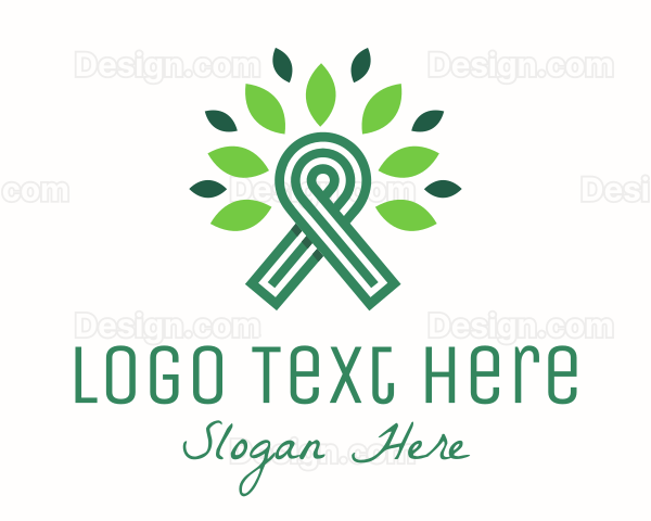 Green Natural Ribbon Logo