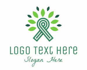 Green Natural Ribbon Logo