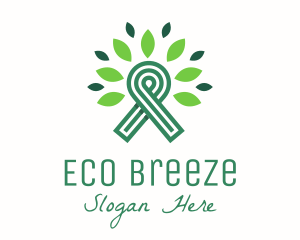 Green Natural Ribbon logo design