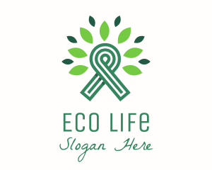 Green Natural Ribbon logo design