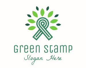 Green Natural Ribbon logo design