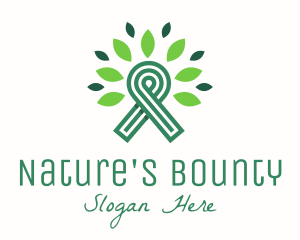 Green Natural Ribbon logo design