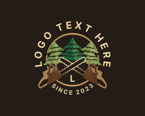 Pine Chainsaw Logging Logo