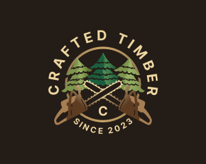 Pine Chainsaw Logging logo design