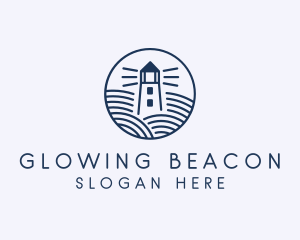 Ocean Waves Lighthouse logo design