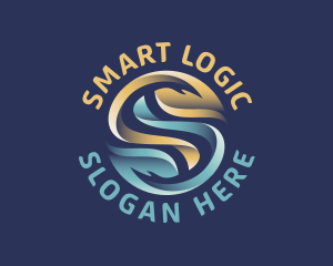 Eco Leaf Hands Letter S logo design