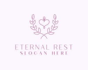 Minimalist heart Candle logo design