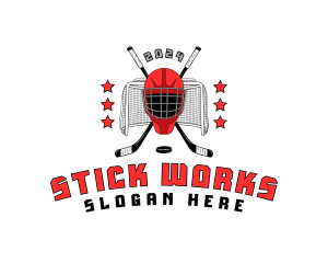 Sports Hockey Helmet logo design