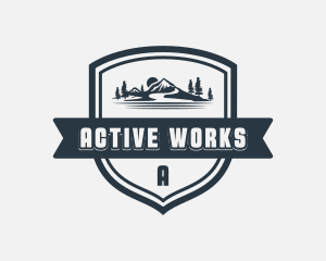 Mountain Resort Badge Wordmark logo design