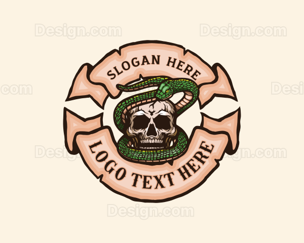 Serpent Snake Skull Logo