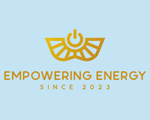 Winged Power Symbol logo design