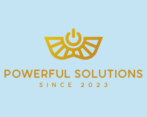 Winged Power Symbol logo design