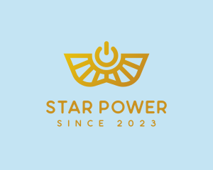 Winged Power Symbol logo design